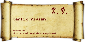 Karlik Vivien névjegykártya