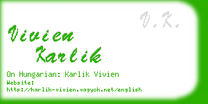 vivien karlik business card